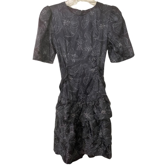 Diamond’s Run Designed by Wayne Diamond Black Puff Sleeve Cocktail Mini Dress - Picture 1 of 3